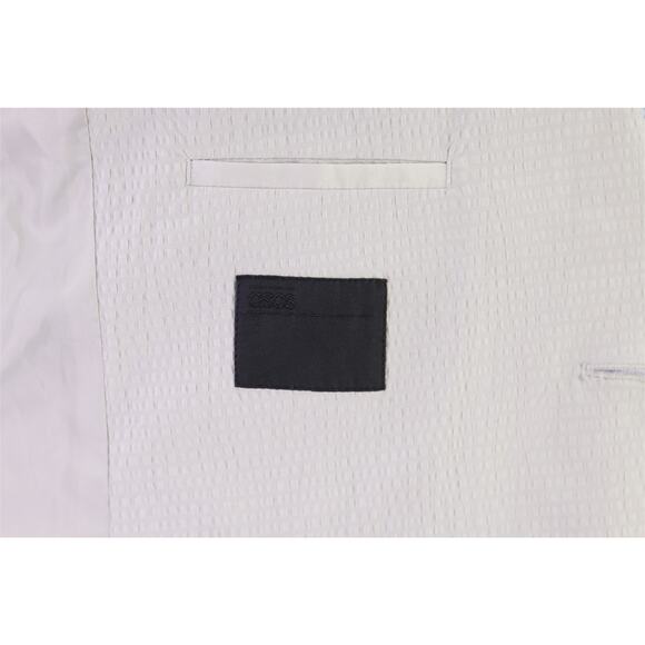 ASOS Light Putty Gray Seersucker Patch Pocket Slim Fit Blazer Jacket 38S - Picture 7 of 8